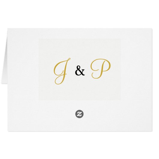 Coeurs de Merci de Mariage blanc Monogram Gold (Dos Horizontal)