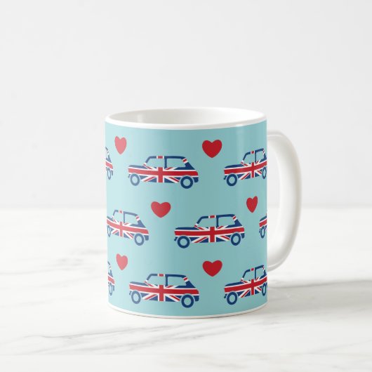 Coeurs de Mini Cooper - tasse britannique de (Devant droit)