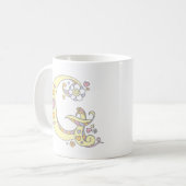 Coeurs de Monogramme G décoratifs et mug de fleurs (Devant gauche)