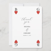 Coeurs de monogramme jouer carte Mariage Merci (Devant)