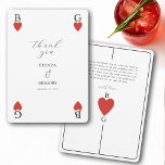 Coeurs de monogramme jouer carte Mariage Merci<br><div class="desc">Un monogramme unique coeurs jouant style carte mariage design. Un design impressionnant qui utilise des éléments de jeu de cartes pour créer un design de papeterie mariage unique. Un élégant monogramme de mariage de coeur rouge. Un modèle de carte de remerciements mariage de carte à jouer avec des éléments modernes....</div>