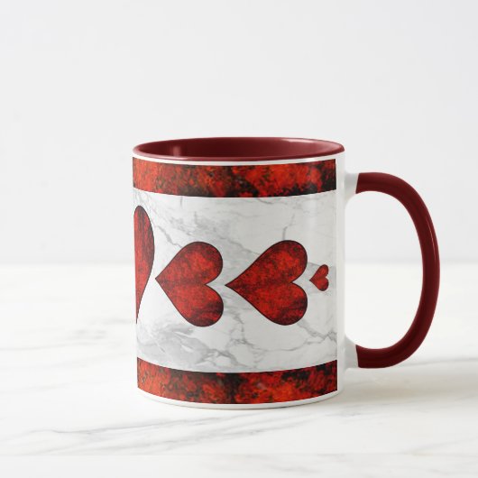 Coeurs de pierre rouge Mug (Droite)