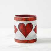 Coeurs de pierre rouge Mug (Centre)