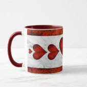 Coeurs de pierre rouge Mug (Gauche)