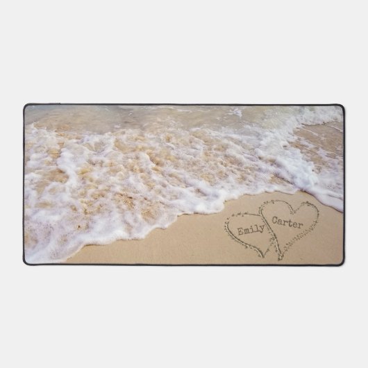 Coeurs de plage avec noms (Recto)