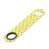 Coeurs de polka arc-en-ciel sur jaune (Dos Angle)