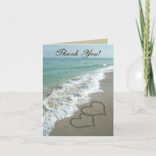 Cœurs de sable sur la plage, Cartes de remerciemen