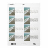 Coeurs de sable sur la plage Faveur ou Étiquette d (Feuille entière)