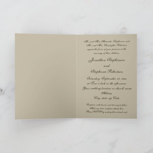 Coeurs de sable sur le faire-part de mariage de (Intérieur)