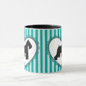 Coeurs de Schnauzers et tasse de café (Centre)