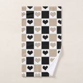 Coeurs de tableau de bord en format, noir et blanc (Serviette à main)