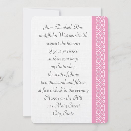 Coeurs de tisse celtique dans Invitation Pétale Ro (Devant)