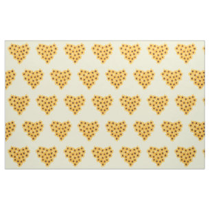Coeurs de tournesol jaune sur tissu jaune pâle