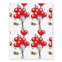 COEURS DE VALENTINE PERSONNALISÉS TATOOS TEMPORAIR