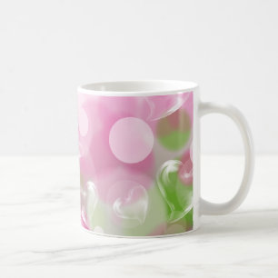 Coeurs de verre sur Mug rose