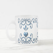 Coeurs défilés tasse en verre dépoli riche bleu (Gauche)