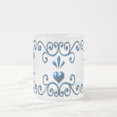 Coeurs défilés tasse en verre dépoli riche bleu (Centre)