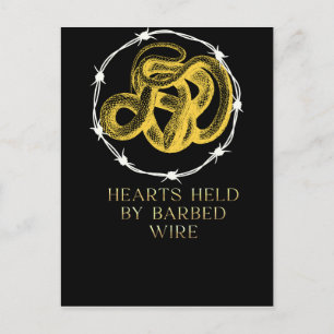 Coeurs détenus par Barbed Wire carte postale