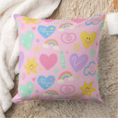 Coeurs & Doodles Jeter Oreiller Cute Kidcore Accen (Couverture)