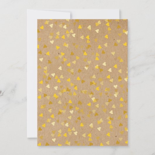 Coeurs d'or Baptême Christening Invitation (Dos)