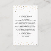 Coeurs d'or blanc photo carte de prière funéraire (Dos)