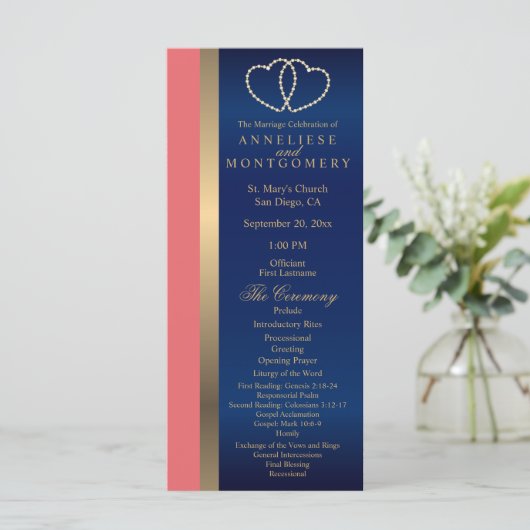 Cœurs d'or Corail et Navy - Programme (Debout devant)