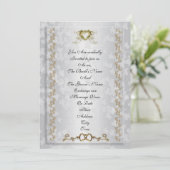 Coeurs d'or faire-part de mariage (Debout devant)