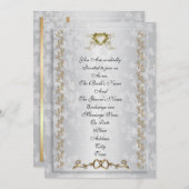 Coeurs d'or faire-part de mariage (Devant / Derrière)