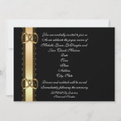 Coeurs d'or faire-part de mariage sur noir (Dos)