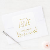 Coeurs d'or répandre l'amour Mariage Favor Sticker (Enveloppe)