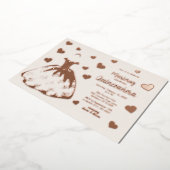 Coeurs d'or Rose ivoire Quinceañera Invitation (Rotation)