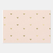 Coeurs d'or rose Love Wrapping feuilles de papier (Devant 2)