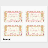 Coeurs d'or rose Stickers Buffet de bonbons rectan (Feuille)
