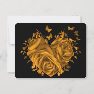 Cœurs d'Or Roses et Papillons RSVP