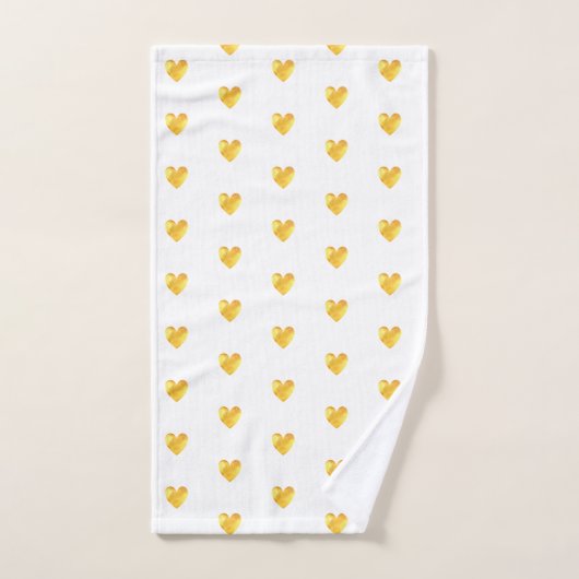 Coeurs dorés mignons (Serviette à main)