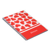 Coeurs doux carnet rose "Votre nom" (Côté Droit)