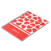 Coeurs doux carnet rose "Votre nom" (Côté gauche)