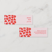 Coeurs doux carte de visite rose côté maigre (Devant / Derrière)