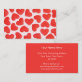 Coeurs doux carte de visite rose rouge (Devant / Derrière)
