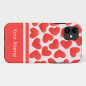 Coeurs doux coque iphone de nom rose (Dos (Horizontal))