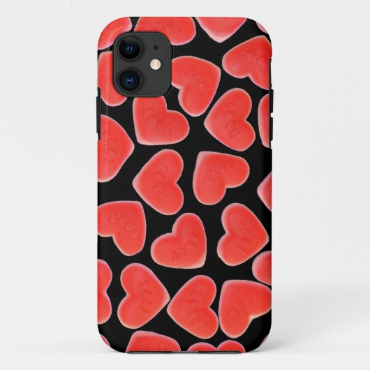 Coeurs doux coque iphone noir (Dos)