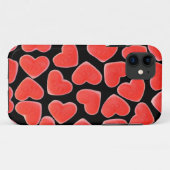 Coeurs doux coque iphone noir (Dos (Horizontal))