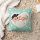 Coeurs doux Coussin photo personnalisé / Mention (Couverture)
