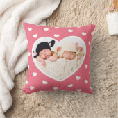 Coeurs doux Coussin photo personnalisé / Rose (Couverture)
