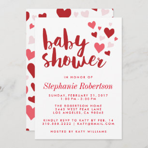 Coeurs doux Invitation Baby shower élégante
