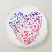 Coeurs du coeur Dessin Coussin rond 41 cm (Dos)