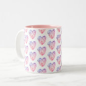 Coeurs du coeur dessinant une Mug à deux tons (Devant gauche)