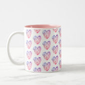Coeurs du coeur dessinant une Mug à deux tons (Gauche)