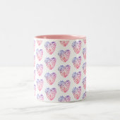 Coeurs du coeur dessinant une Mug à deux tons (Centre)