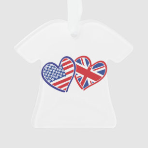 Coeurs du drapeau américain et britannique